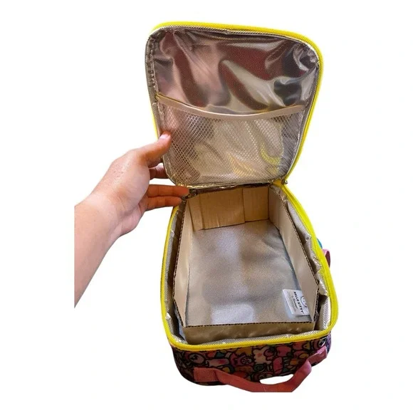 Hello Kitty Insulated Lunch Bag Softshell Sparkle Zip‎ Around 10x8 Inch Academia - Picture 5 of 9